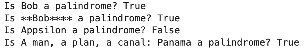 Image 7 - Palindrome check test results